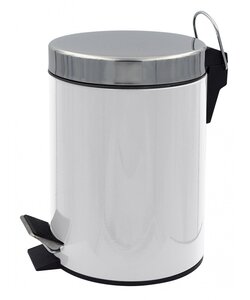 Изображение товара Ведро Ridder Timon 3 л с педалью белое из нержавеющей стали