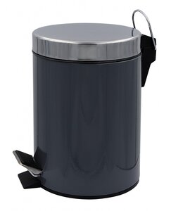 Изображение товара Ведро для мусора Ridder Timon 3 л с педалью, нержавеющая сталь, серое