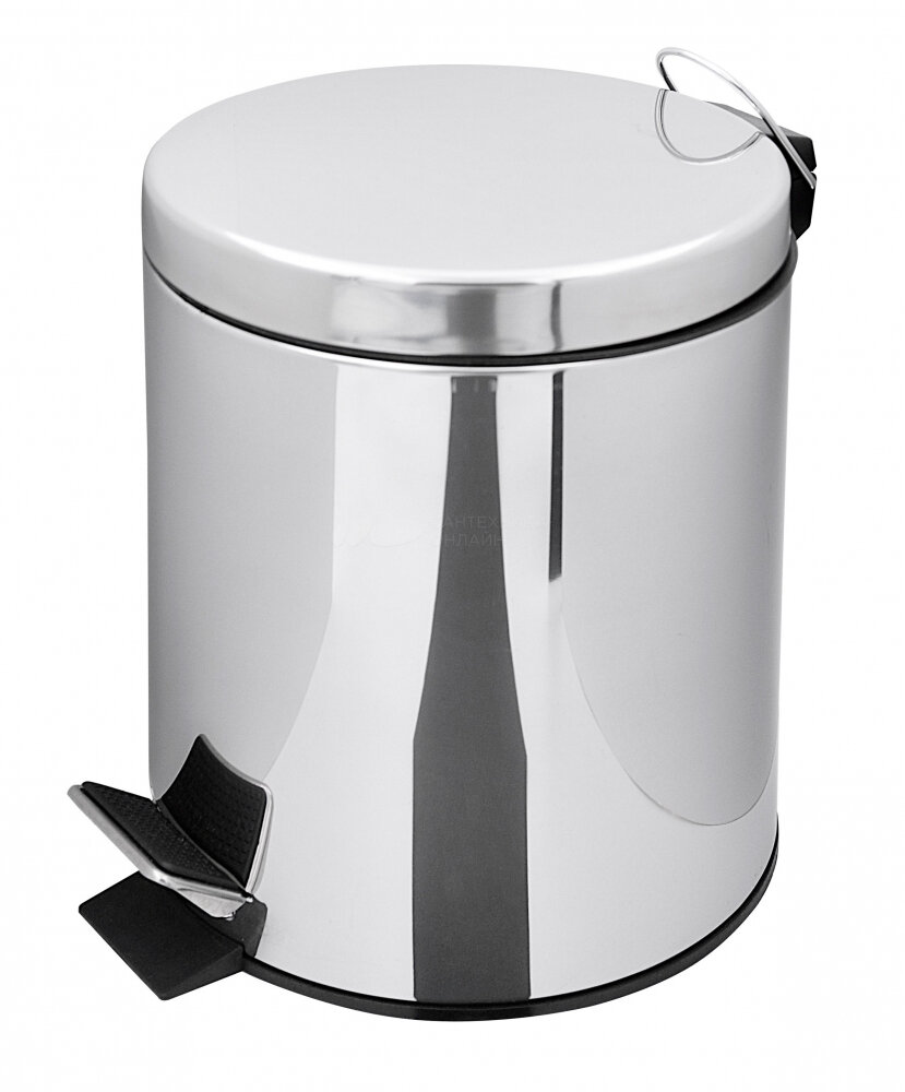 Изображение товара Ведро для мусора Ridder Timon 5 л с педалью хром нержавеющая сталь