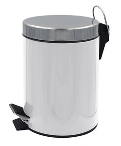 Изображение товара Ведро для мусора Ridder Timon 5 л с педалью белое напольное