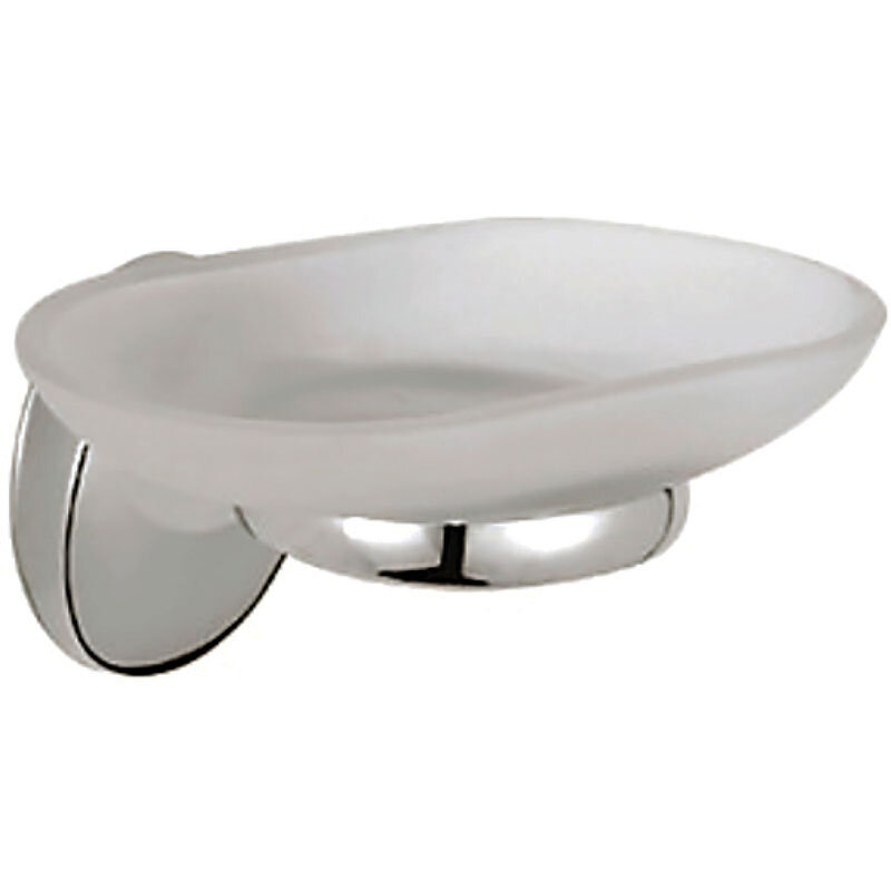 Изображение товара Стеклянная мыльница с держателем Haiba HB1602 настенная хром 13.3 см