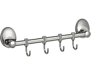 Изображение товара Планка с крючками Haiba, 4 крючка, хром, HB1615-4