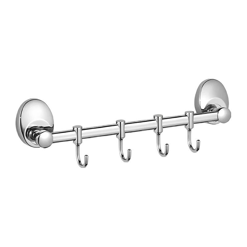 Изображение товара Планка с крючками Haiba HB1615-4 хром, 4 крючка настенная