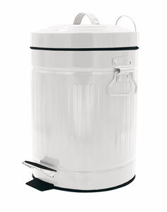 Изображение товара Ведро для мусора Ridder Pumba 5 л белое с педалью металлическое