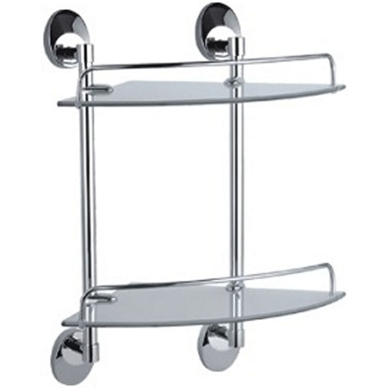 Изображение товара Полка стеклянная 2-ярусная Haiba, хром, HB1607-2