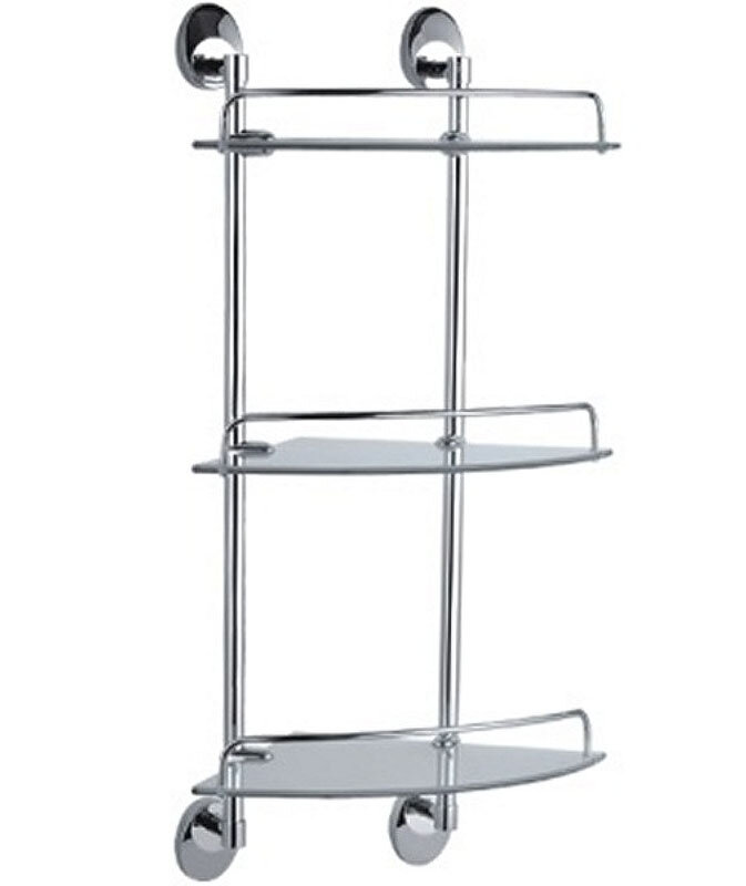 Изображение товара Полка стеклянная 3-ярусная Haiba, хром, HB1607-3