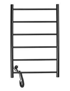 Изображение товара Полотенцесушитель электрический Domoterm Классик DMT 109-6 50x80 ЧРН EKL, ширина 50 см, высота 80 см, подключение слева, черный матовый