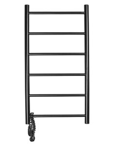 Изображение товара Полотенцесушитель электрический Domoterm Аврора DMT 109-6 40x80 ЧРН EKL, ширина 40 см, высота 80 см, подключение слева, черный матовый