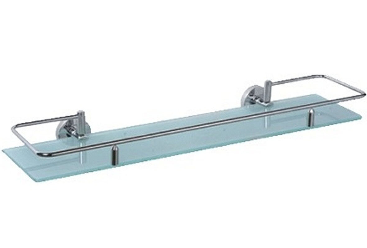 Изображение товара Стеклянная полка с держателем Haiba HB1707-1 хром настенная 51.8 см