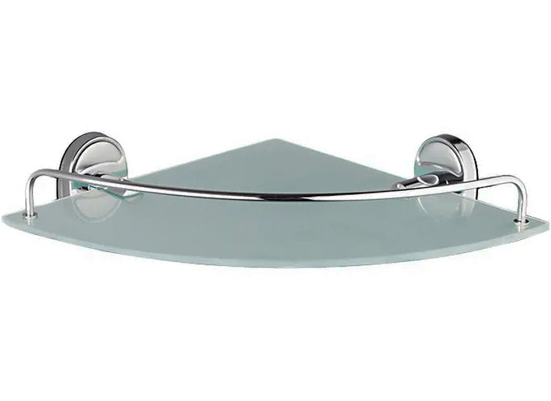 Изображение товара Полка стеклянная Haiba HB1921-1 угловая, настенная, хром