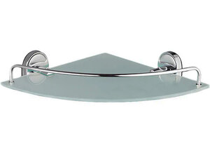 Изображение товара Стеклянная угловая полка с держателем Haiba HB1921-1 хром