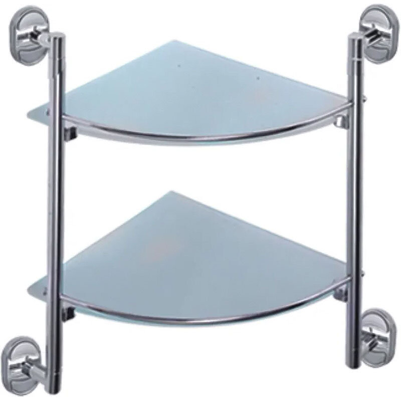 Изображение товара Угловая полка Haiba HB1907-2 с держателем, 2 яруса, хром