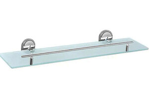 Изображение товара Полка стеклянная с держателем Haiba, хром, HB1907