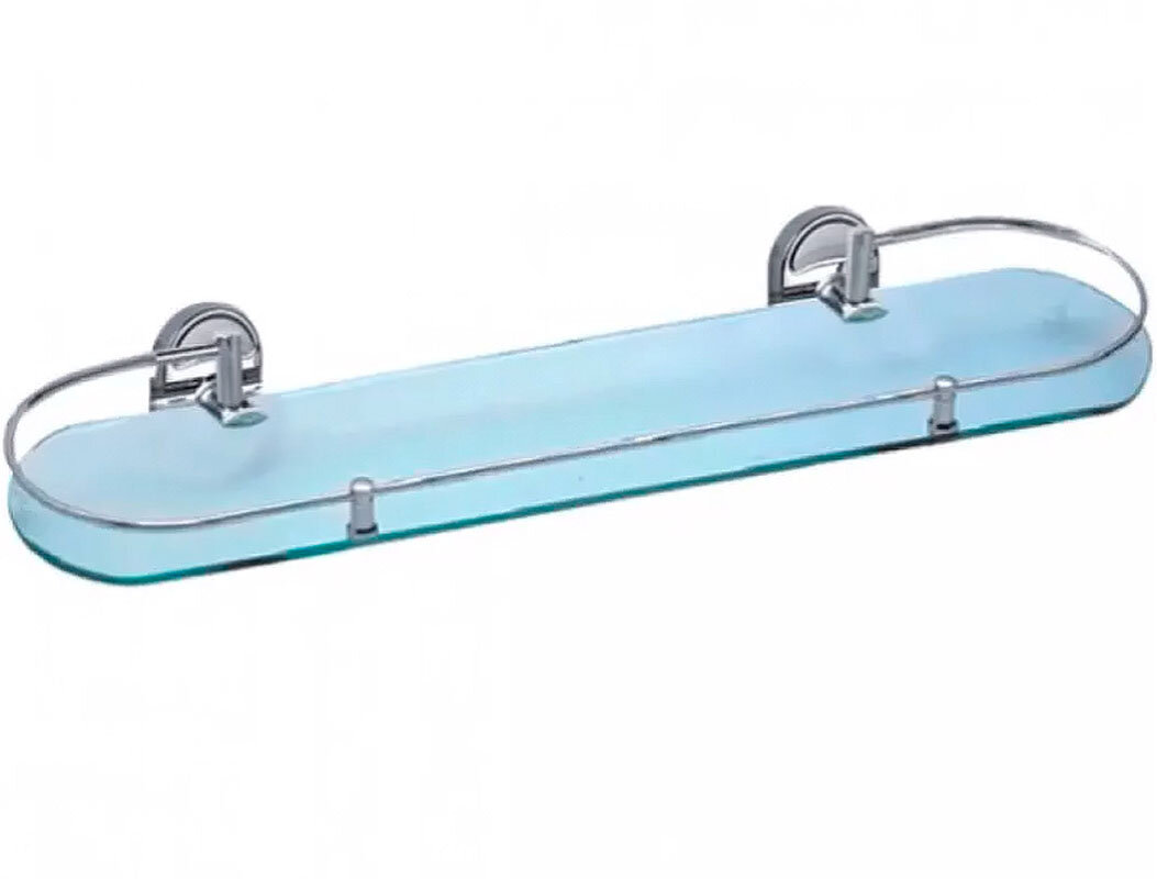 Изображение товара Полка Haiba HB1907-1 настенная хромированное держатель стекло 52x7 см