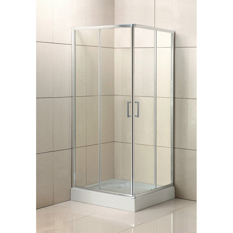 Изображение товара Душевой уголок BelBagno UNO-195, квадратный, 80x80x195 см, стекло рифленое, хром профиль