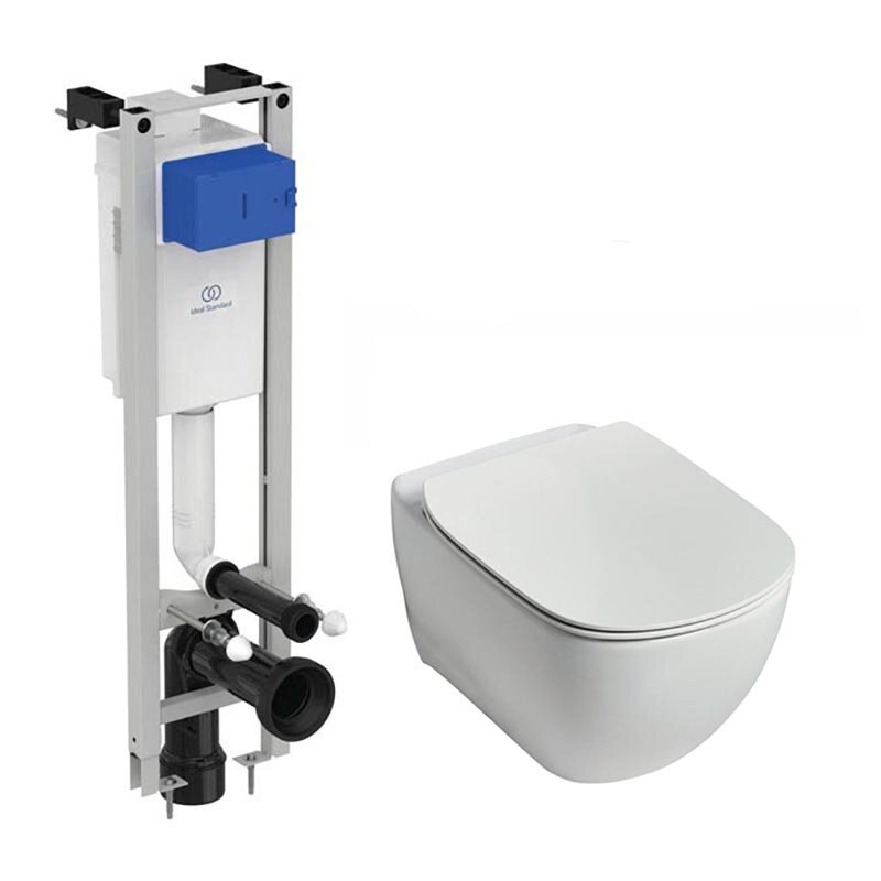 Изображение товара Инсталляция Ideal Standard Prosys Eco Frame M с безободковым унитазом Tesi Rimless