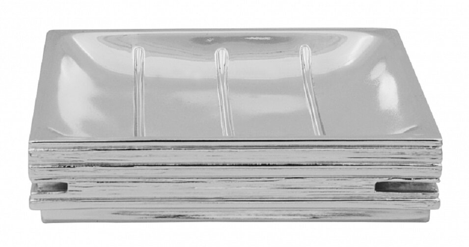 Изображение товара Мыльница Ridder Brick Silver из полирезина для ванной, свободностоящая, 11.6x11.6 см