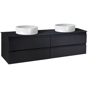 Изображение товара Тумба со столешницей под раковину Jacob Delafon Madeleine, 120 см, со светодиодной подсветкой, черный матовый, EB2085-J53