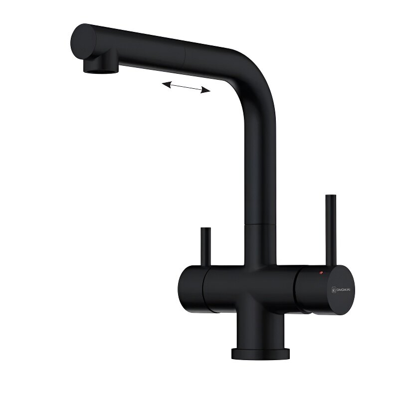 Изображение товара Смеситель Omoikiri Takamatsu-S 4994358 GB для кухонной мойки под фильтр, графит