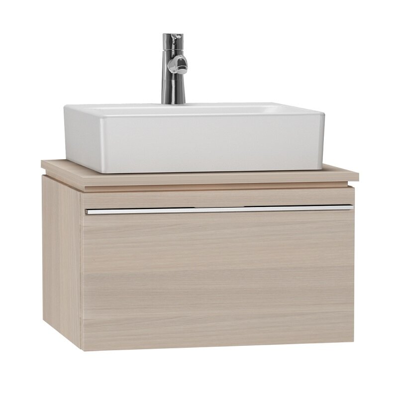 Изображение товара Тумба под раковину Vitra 60 см подвесная бежевый дуб МДФ без раковины