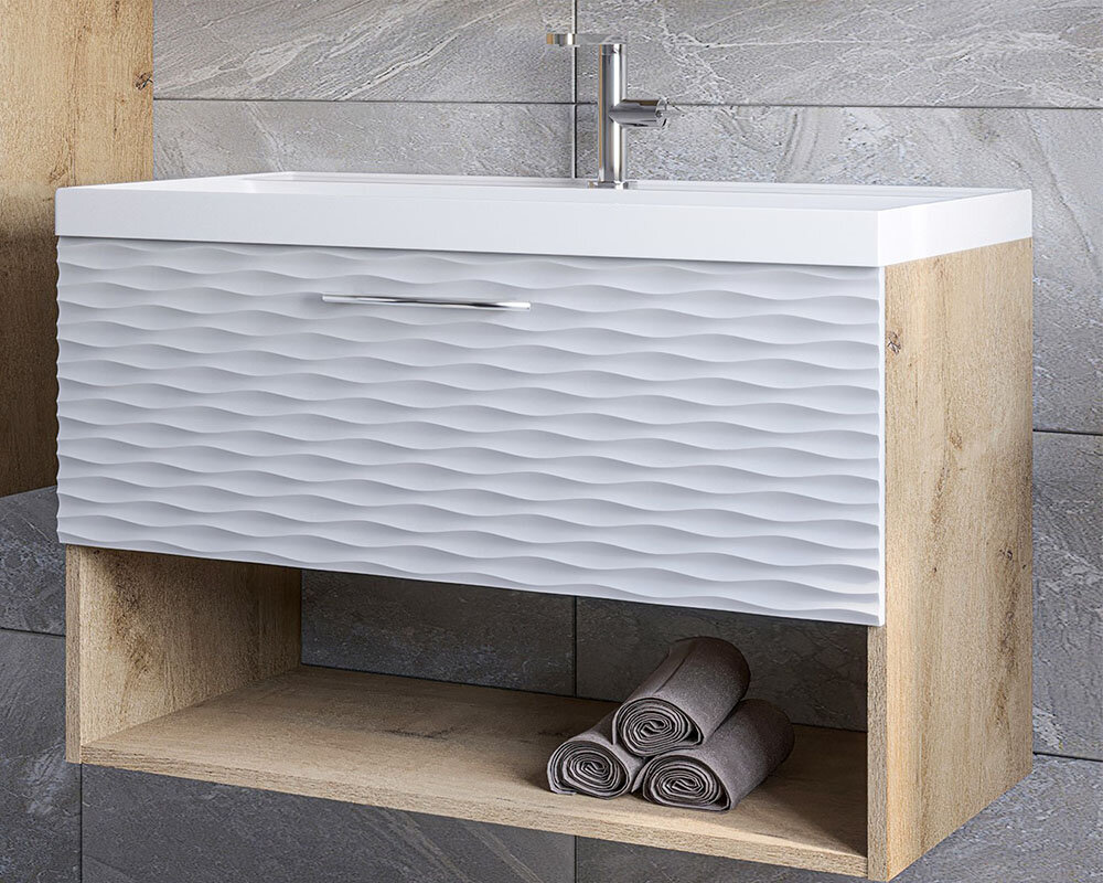 Изображение товара Подвесная тумба Stella Polar Ундина 70 с раковиной белая бунратти для ванной комнаты