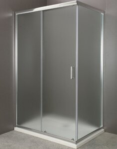 Изображение товара Душевой уголок BelBagno UNO размерами 110х80 см с матовым стеклом и хромовым профилем