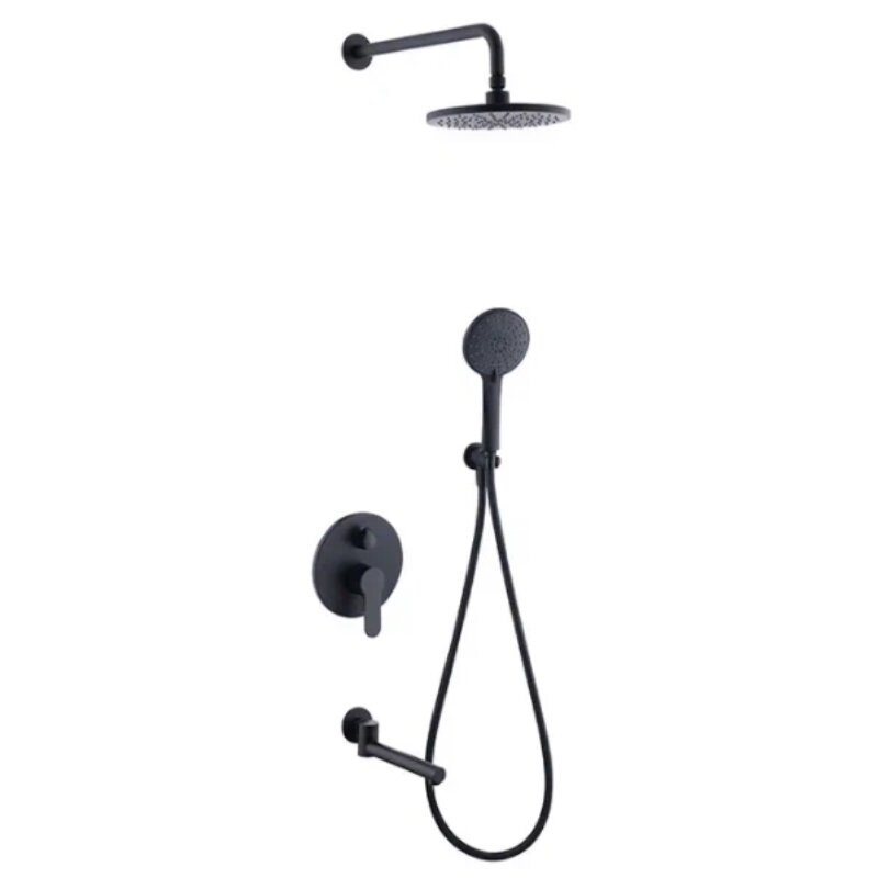 Изображение товара Душевая система ALMAes Ruver TVZ-8830 с изливом черный матовый, автоматическая регулировка