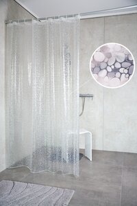 Изображение товара Штора для ванной комнаты Ridder Stone 180 x 200 см прозрачная с камнями