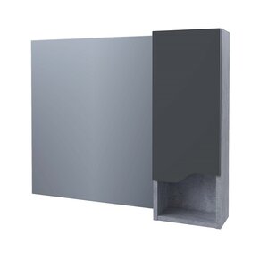 Изображение товара Зеркальный шкаф для ванной Stella Polar Абигель 80 см серый/цемент