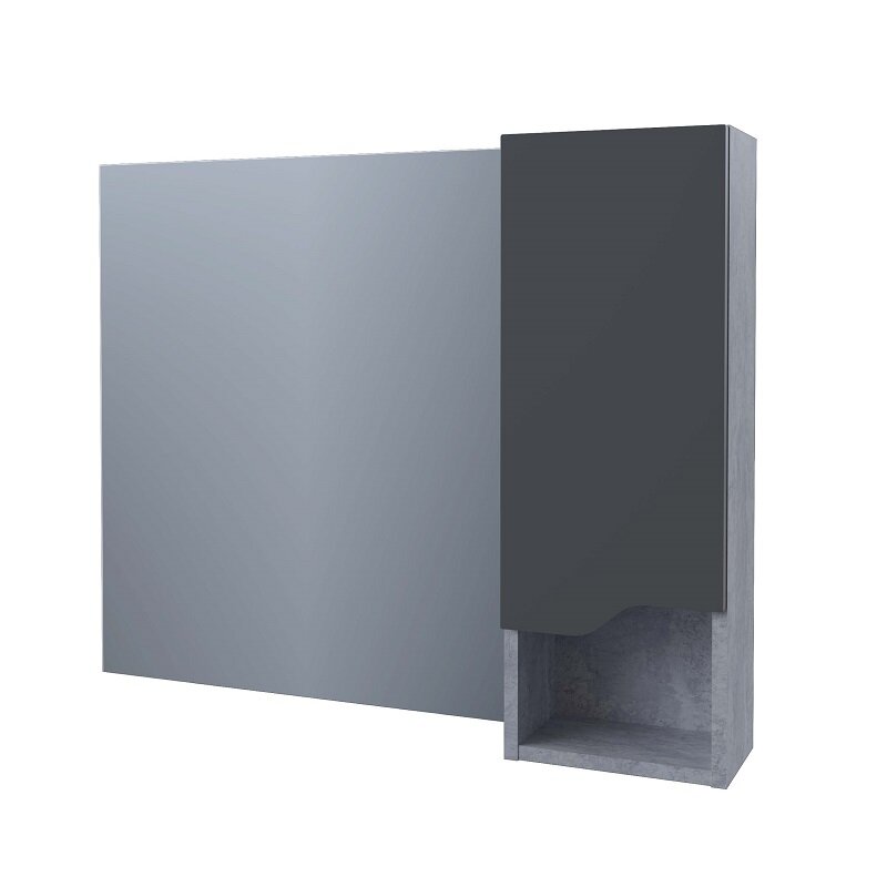 Изображение товара Зеркальный шкаф Stella Polar Абигель 100 см серый цемент Soft Touch