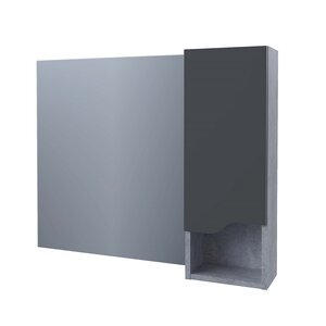 Изображение товара Зеркальный шкаф Stella Polar Абигель 100 см серый цемент Soft Touch