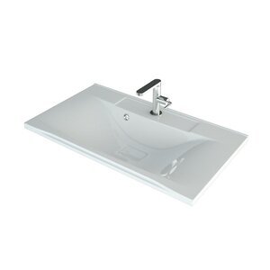 Изображение товара Раковина Madera Milen 80 см из искусственного мрамора белая для ванной и кухни