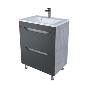 Изображение товара Тумба под раковину Stella Polar Абигель SP-00001131, 65 см, напольная, 2 ящика, серый/цемент