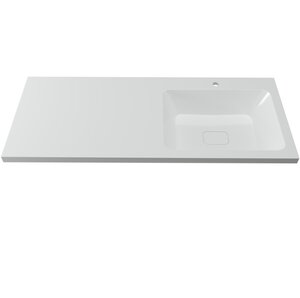 Изображение товара Раковина Madera Kamilla 120 см, 4627173210027/4627173210010, искусственный мрамор, левая/правая, белый