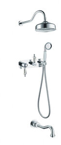 Изображение товара Душевая система Boheme Brilante Ripresa для ванны, верхний душ, ручной душ, хром, 348