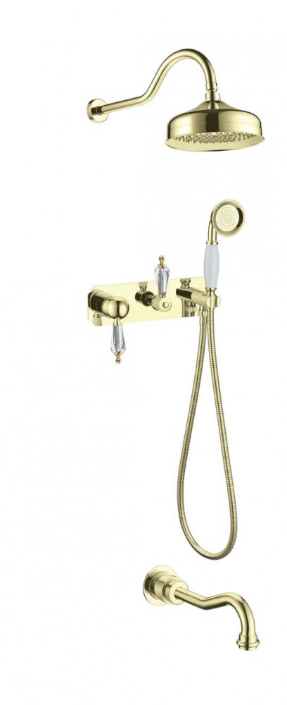 Изображение товара Душевая система Boheme Imperiale Ripresa (золото) с верхним и ручным душем