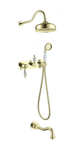 Изображение товара Душевая система Boheme Imperiale Ripresa для ванны золото, верхний и ручной душ