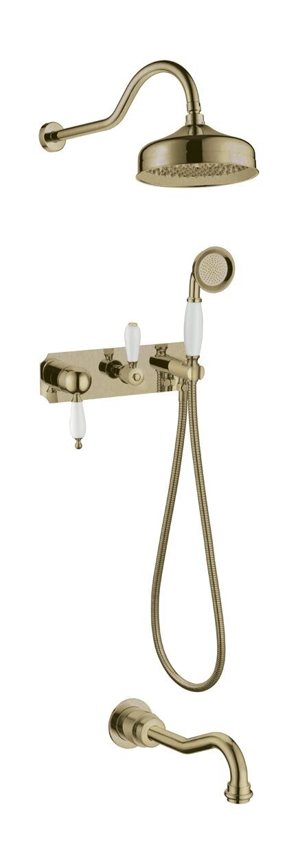 Изображение товара Душевая система Boheme Medeci Ripresa бронза верхний и ручной душ 5 лет гарантии