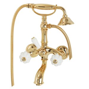 Изображение товара Смеситель Migliore Olivia 19020 для ванны и душа, золото, белая керамика