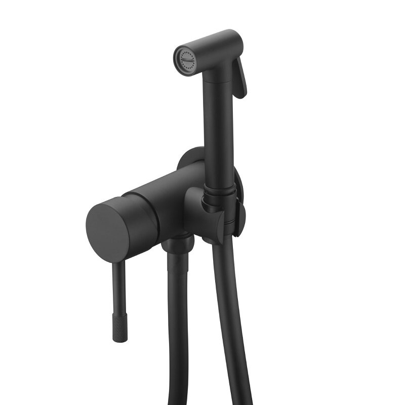 Изображение товара Гигиенический душ Boheme Uno 467-B со смесителем, черный, встраиваемый монтаж