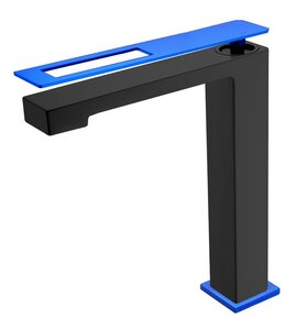 Изображение товара Смеситель Boheme Q для раковины, черный, синий, 142-BUW