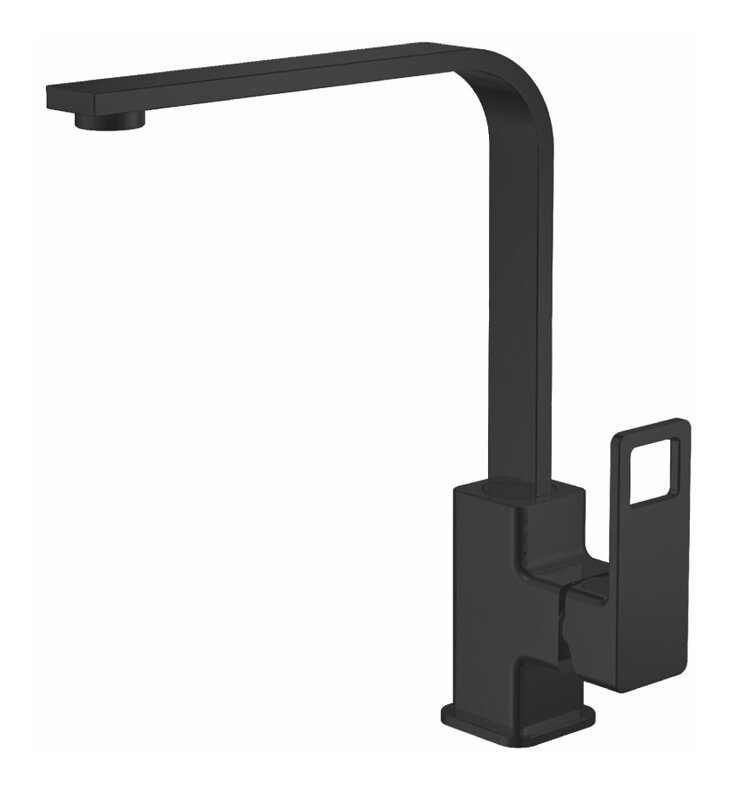 Изображение товара Смеситель для кухонной мойки Haiba HB70615-7 черный, однорычажный, поворотный