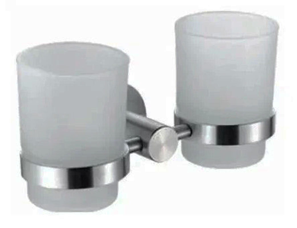 Изображение товара Стакан для щеток с держателем Haiba HB8308 двойной стенки нержавеющая сталь стекло