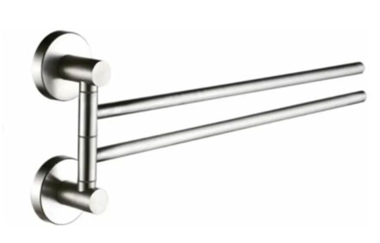 Изображение товара Полотенцедержатель двойной Haiba, поворотный, нержавеющая сталь, HB8312