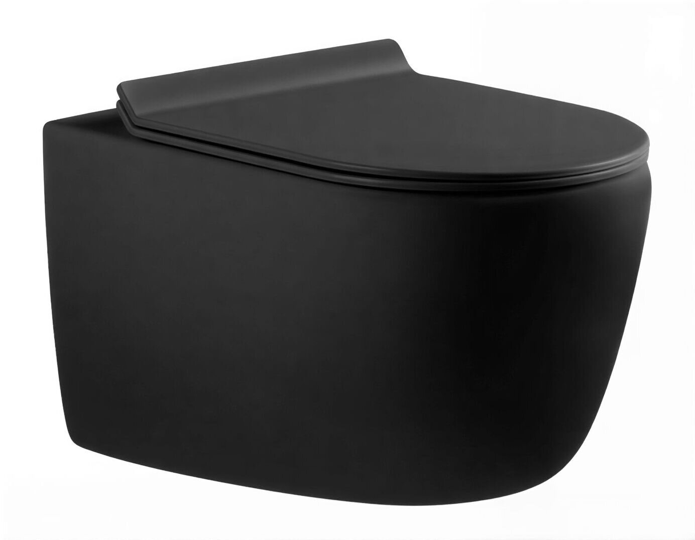 Изображение товара Подвесной безободковый унитаз Aquanet Cetus 287008-BW, крышка микролифт Slimseat, цвет черный