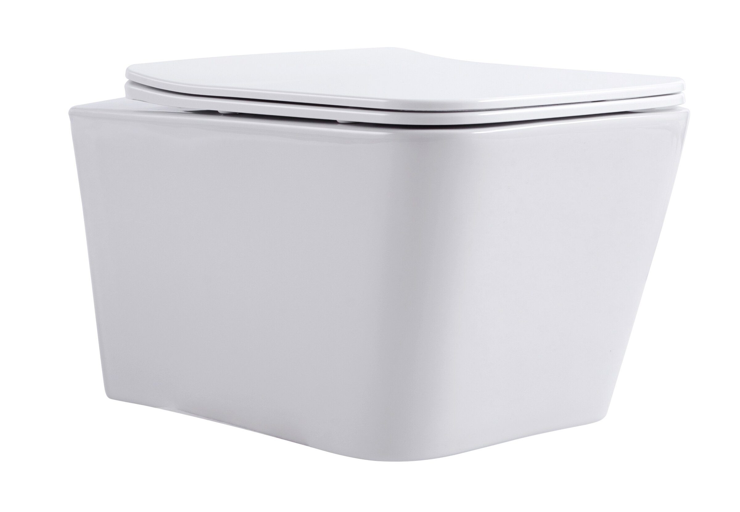 Изображение товара Подвесной безободковый унитаз Aquanet Trend 276396 W с крышкой Slimseat