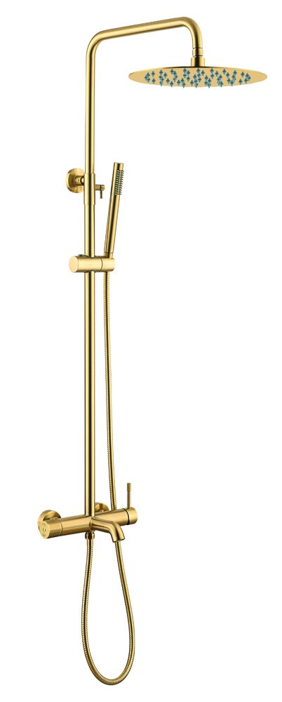 Изображение товара Душевая система Boheme Uno для ванны и душа, верхний душ, ручной душ, золото матовое, 468-MG