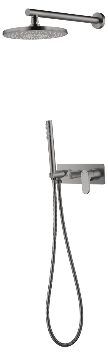 Изображение товара Душевая система Boheme Spectre 454-GM верхний и ручной душ вороненая сталь gunmetal