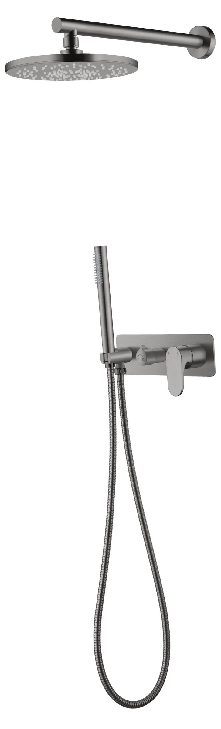Изображение товара Душевая система Boheme Spectre 454-GM верхний и ручной душ вороненая сталь gunmetal