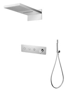 Изображение товара Душевая система Boheme Fusion 130-CR, трехпозиционная, верхний душ, ручной душ, хром